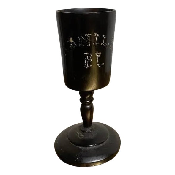 19th Century Whaler Made Turned Ebony Stemmed Cup For Sale