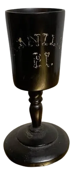 19th Century Whaler Made Turned Ebony Stemmed Cup