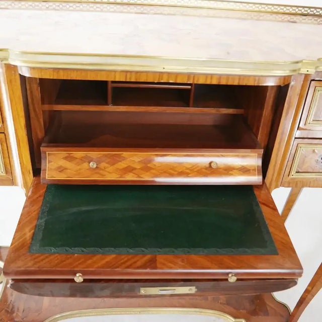 Stone 19th Century French Inlaid Kingwood Serving Table For Sale - Image 7 of 12