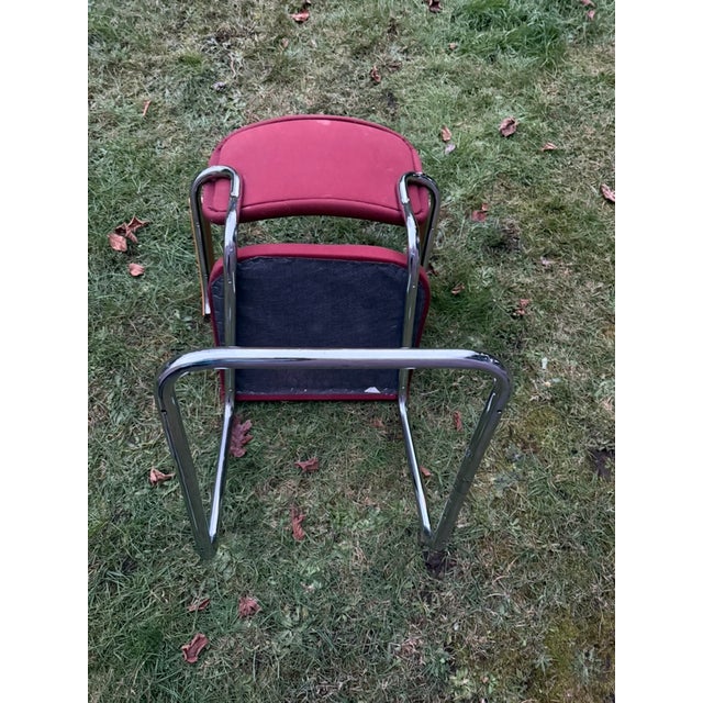 Mid-Century Modern Vintage Cesca-Style Upholstered Armchair For Sale - Image 3 of 6