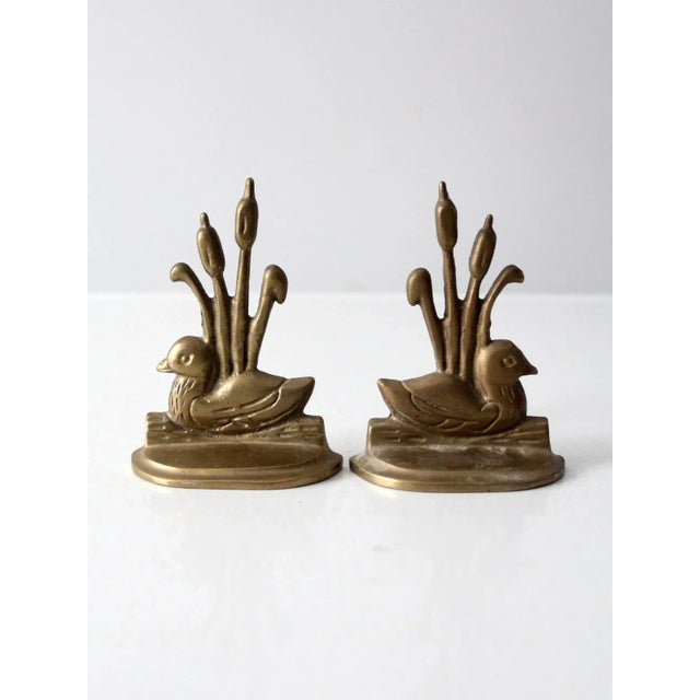 Vintage Brass Duck Bookends For Sale - Image 11 of 11