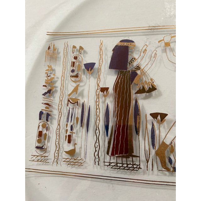 Eames Mid-Century George Briard Style Round Glass Plate Pysche For Sale - Image 4 of 5