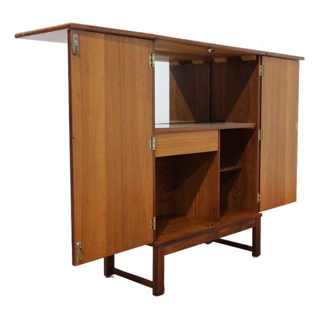 1960s Mid Century Modern Teak Bar Cabinet by Turnidge of London For Sale