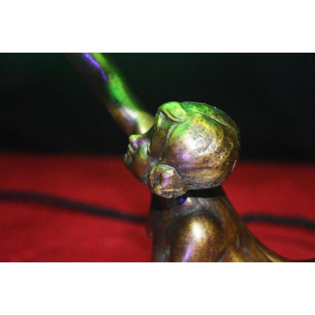 French Art Deco Gilt Bronze Nude Figure Table Lamp, 1930 For Sale - Image 18 of 18