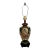 Large Japanese Satsuma 'Moriage' Black and Gold Kannon Table Lamp, Signed For Sale