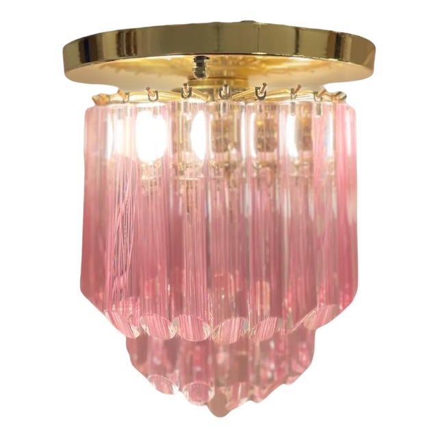 Striated Murano Glass Ceiling Lamp, 1980s For Sale
