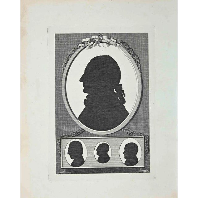 Silhouettes is an original artwork realized by Thomas Holloway (1748 - 1827). Original Etching from J.C. Lavater's "Essays...