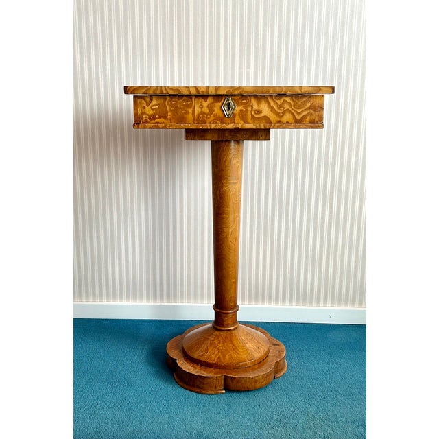 Wood Biedermeier Sewing Table and Armchairs, Set of 3 For Sale - Image 7 of 13