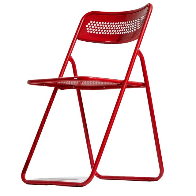 Metal Foldable Chair, 1980s For Sale