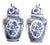 Large Mid-Century Dutch Delft Lidded Ginger Jars Vases - A Pair For Sale