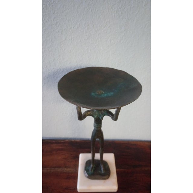 Mid 20th Century Vintage Mid-Century Brutalist Cast Bronze Abstract Sculpture For Sale - Image 5 of 6