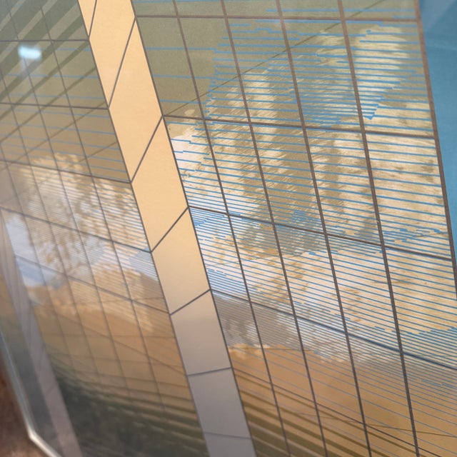 Sky Blue 1990s "Enfilade" by Don Munz Original Embossed Serigraph For Sale - Image 8 of 13