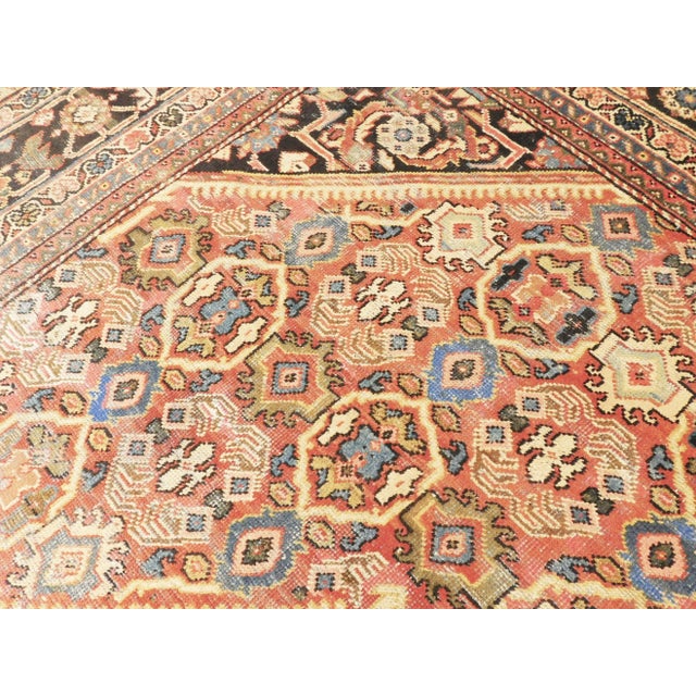 1920s Vintage Hand Knotted Persian Mahal Antique Rug- 9′6″ × 13′ For Sale - Image 11 of 13