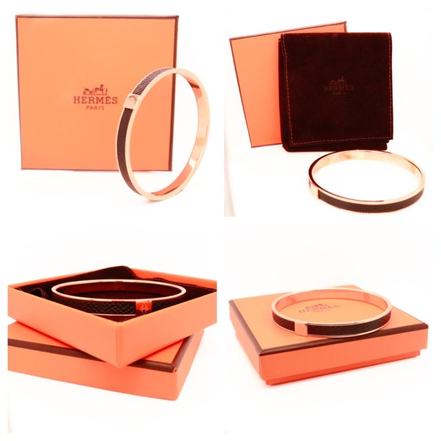 Vintage Hermes Paris Kawaii (Rose) Gold Plated & Epsom