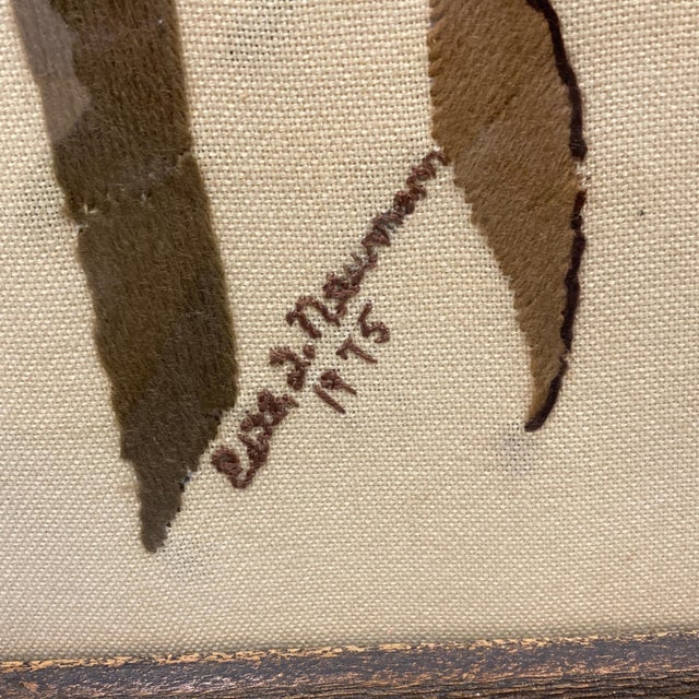 Mid-Century Modern Large 1970s Framed Wall Art | Embroidered Sunflowers For Sale - Image 3 of 5