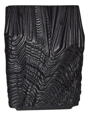 Vintage Flower Vase in Black Bisque Porcelain by Martin Freyer for Rosenthal, 1970s