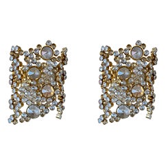 Crystal Glass and Gold Plated Sconces from Palwa, Germany, 1960s, Set of 2 For Sale