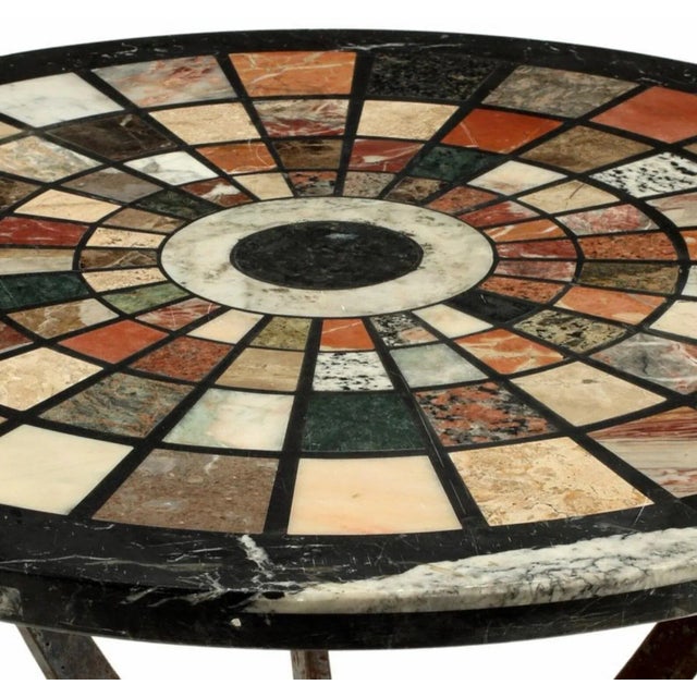 19th Century Italian Specimen Marble Top Wrought Iron Occasional Table For Sale - Image 5 of 5