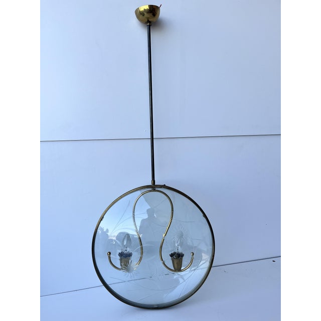 Mid-Century Pendant in the style of Pietro Chiesa, 1950s For Sale - Image 6 of 7