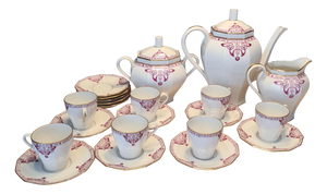 Art Nouveau Coffee Service by BRP Bernardaud & Raynaud for Limoges, 1900, Set of 21