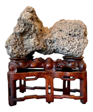 Chinese Scholar Rock Kun Stone on Display Stand