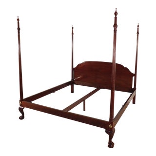 Baker Furniture Historic Charleston Standard King Kingsize Mahogany Poster Bed For Sale