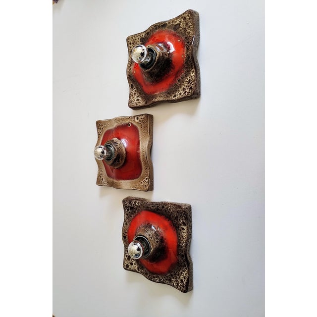 Mid-Century Modern Mid-Century Modern Fat Lava Ceramic Wall Light from Hustadt Leuchten, 1960s For Sale - Image 3 of 11