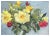 Gorgeous yellow and red garden flowers watercolor by Carmel, CA artist Mary Alice Hinman Gifford (American, 20th Century),...