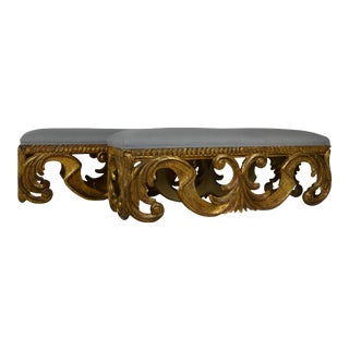 Pair of Oversize Gilded Bench For Sale