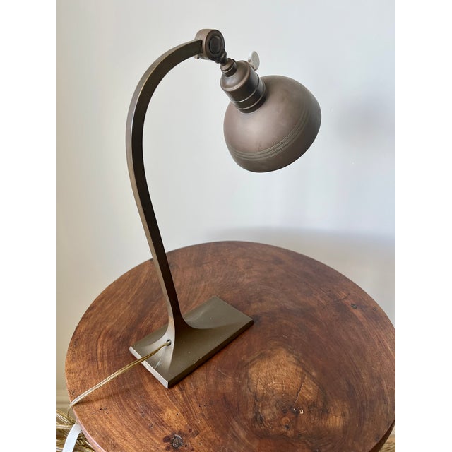Early 20th Century Art Deco Brass Table Lamp, France For Sale - Image 11 of 15