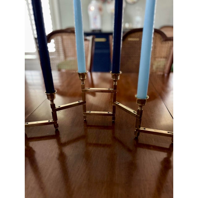 Midcentury Brass 6 Candle Candelabra For Sale - Image 6 of 8