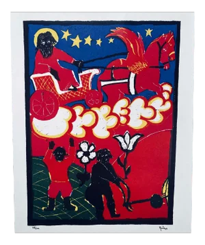 1967 Artist's Proof Signed and Numbered Abstract Figurative Print of Rasputin