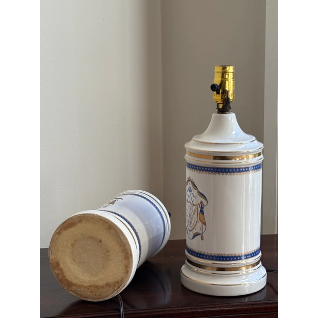 Mid-20th Century Armorial Porcelain Apothecary Lamps — A Pair For Sale - Image 18 of 18