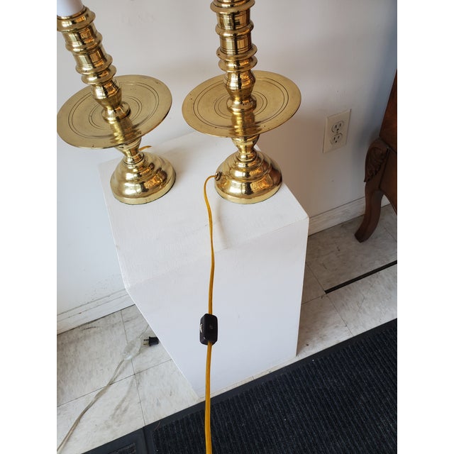 20th Century Traditional Brass Lamp For Sale - Image 4 of 9
