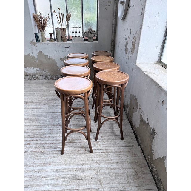 Baumann Bistro Bar Stools, 1980s, Set of 8 For Sale - Image 16 of 18