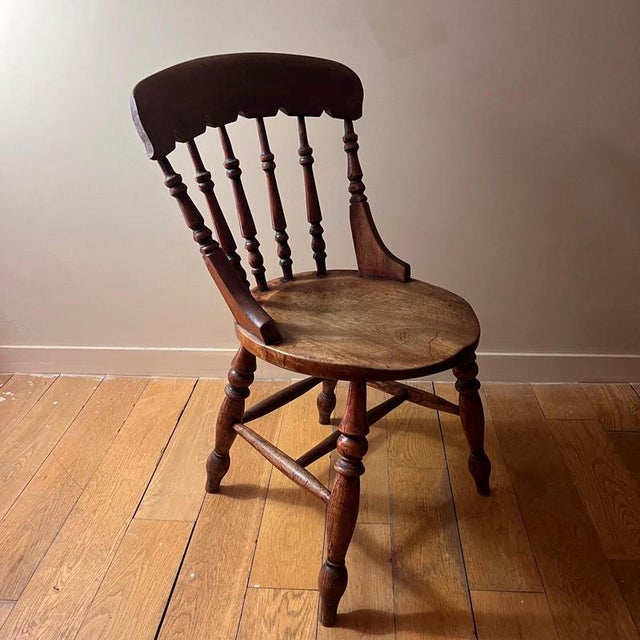 Carved and Turned Oak Chair For Sale - Image 4 of 7