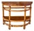 1940s Modernist Rattan & Mahogany Demilune Side Table by Rattanage For Sale