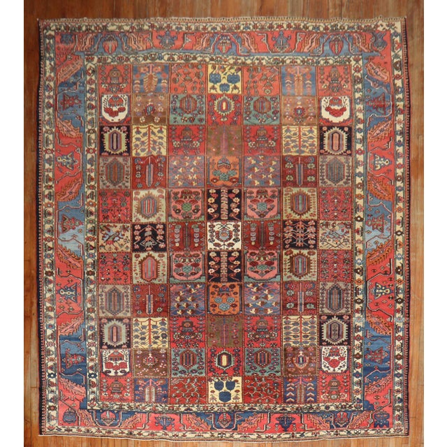 Early 20th Century Early 20th Century Zabihi Collection Persian Bakhtiari Garden Box Rug - 10'8" x 13'6" For Sale - Image 5 of 12