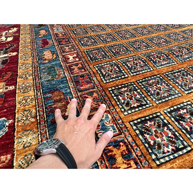 Hand-Knotted Afghan Sultanabad Chobi Wool Area Rug - 8'11" X 12'0" For Sale - Image 10 of 13