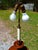 Wood Vintage Solid Mahogany Barley Twist Floor Lamp Table For Sale - Image 7 of 16