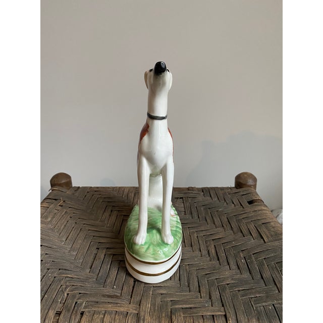 Early 20th Century Staffordshire Att. Hand Painted Greyhound Figurine