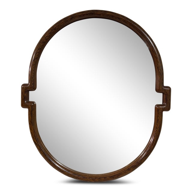 Oval Shaped Mirror in Wenge by Robert Ingham For Sale - Image 9 of 9