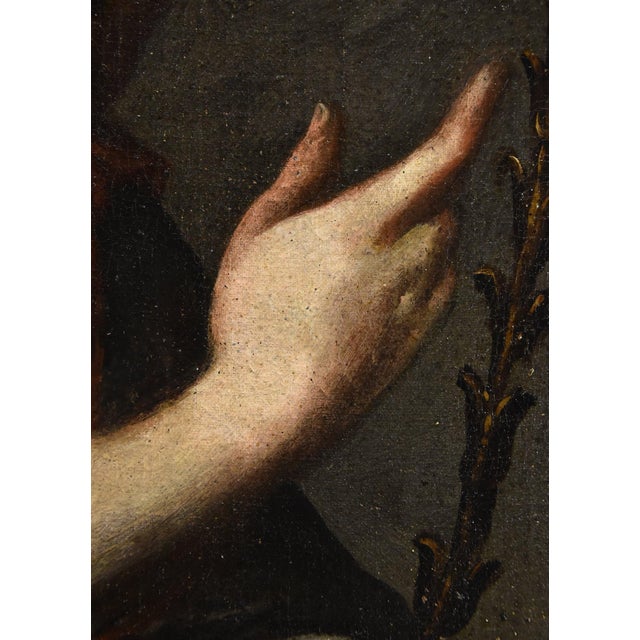 Tuscan School Artist, Angel of the Annunciation, 17th Century, Oil on Canvas For Sale - Image 8 of 15