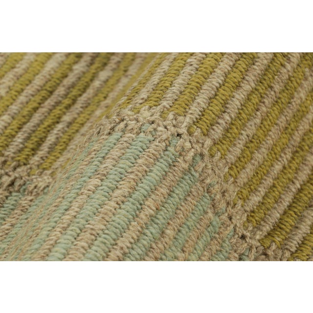 Rug & Kilim’s Contemporary Kilim in Beige and Colorful Textural Stripes For Sale In New York - Image 6 of 7