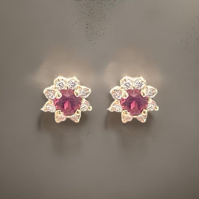 Diamond Sapphire Earrings 14 Karat Yellow Gold 0.66 TCW Certified For Sale In New York - Image 6 of 14