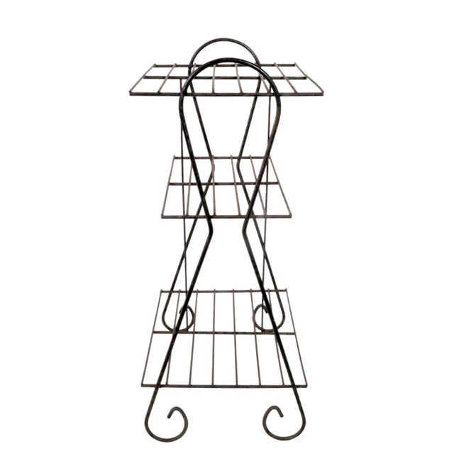 Mid Century Wire Plant Stand Bookshelf C 1950's For Sale - Image 4 of 6