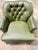 Wood Olive Green Leather Tufted Club Chair For Sale - Image 7 of 12