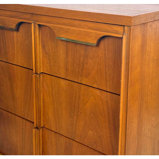 Brown Mid-Century Modern Walnut Chest of Drawers Dresser Credenza by Basic-Witz For Sale - Image 8 of 13