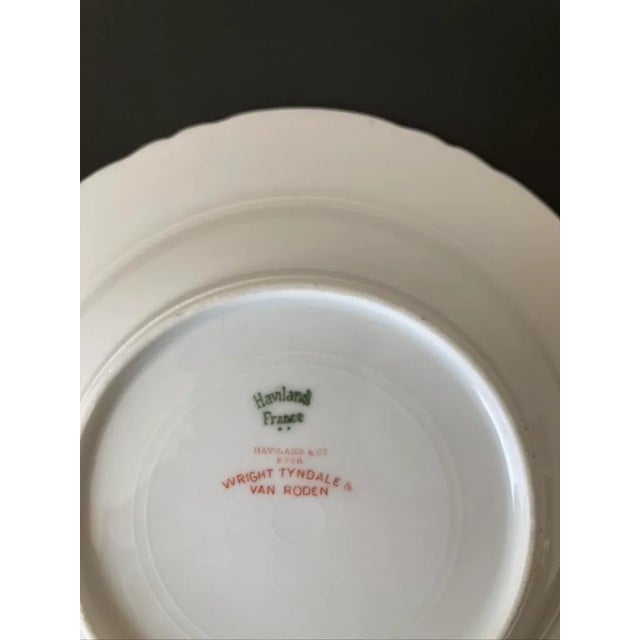 Early 20th Century French Pink Roses Floral Porcelain Appetizer Plates by Haviland- Set of 2 For Sale - Image 10 of 12