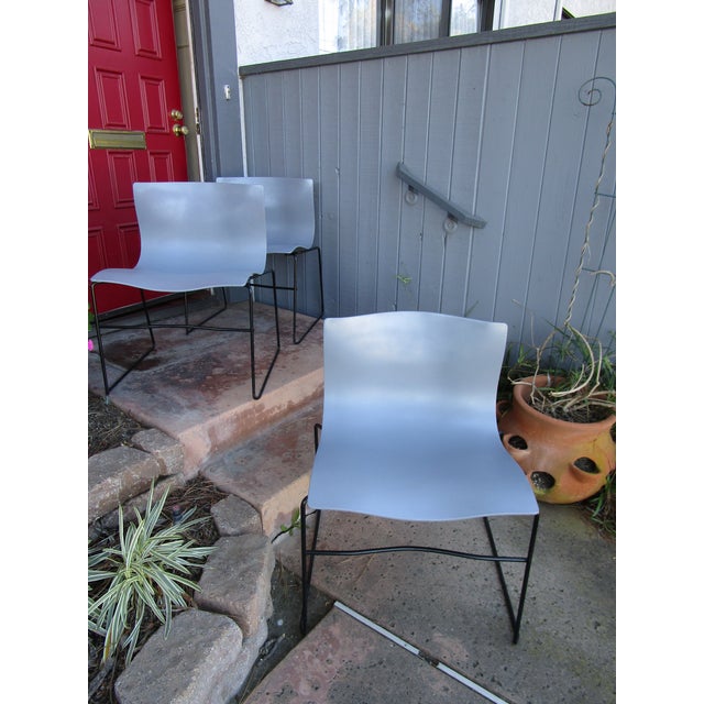 Metal Massimo Vignelli Vintage Handkerchief Chairs for Knoll in Gray - Set of 3 For Sale - Image 7 of 13